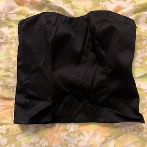 Abercrombie & Fitch Black Satin Strapless Top